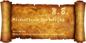 Michalicza Borbála névjegykártya